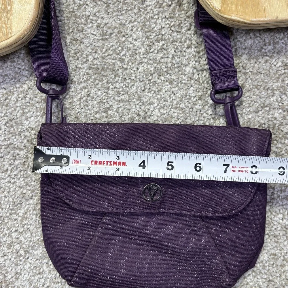 Ivivva By Lululemon Girls Mini Crossbody Bag Purple Glitter Canvas Strap 116599